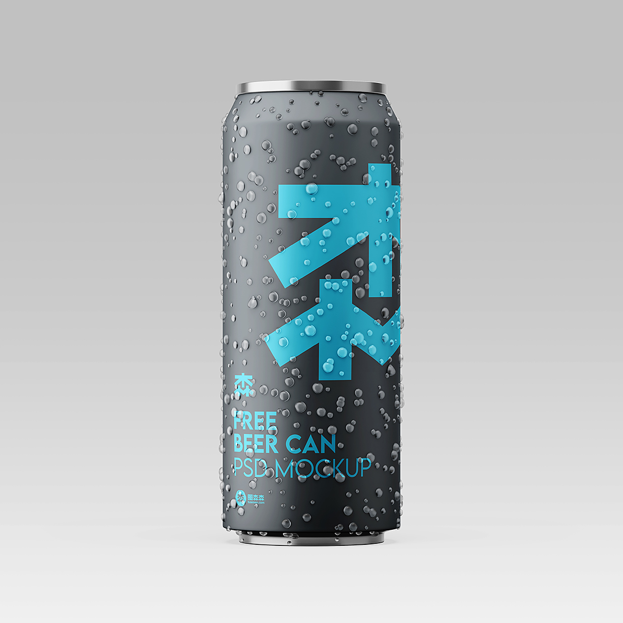 带水滴的易拉罐饮料罐啤酒罐苏打水罐包装样机mockup3组插图