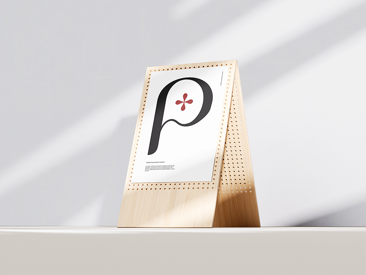 木质桌牌台卡样机mockup5组插图1
