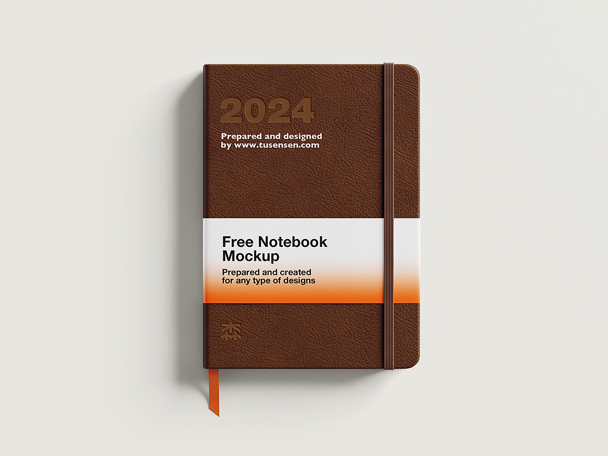 厚皮革笔记本记事本本子样机mockup6组插图1