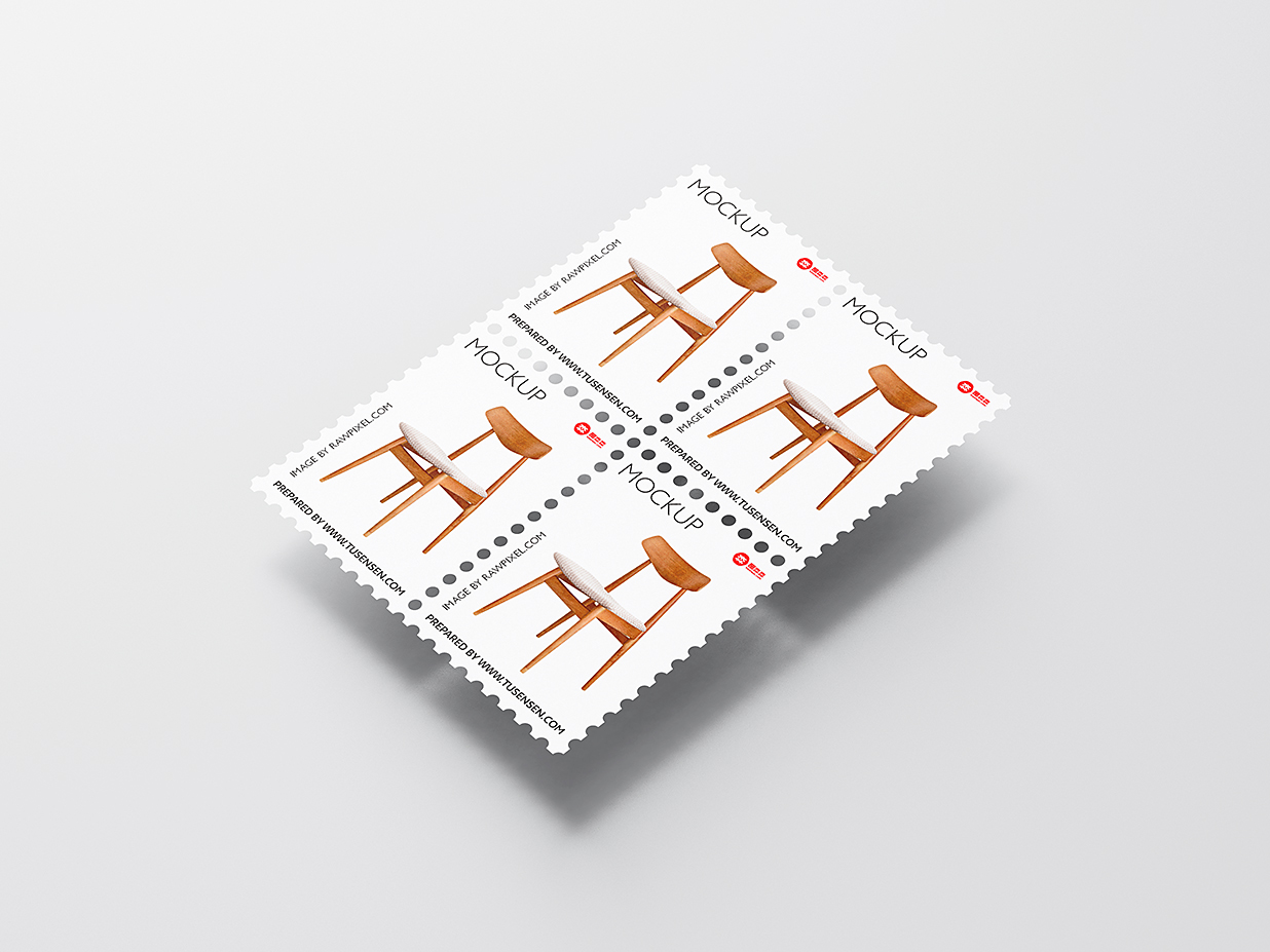 高质感邮票样机mockup5组插图1