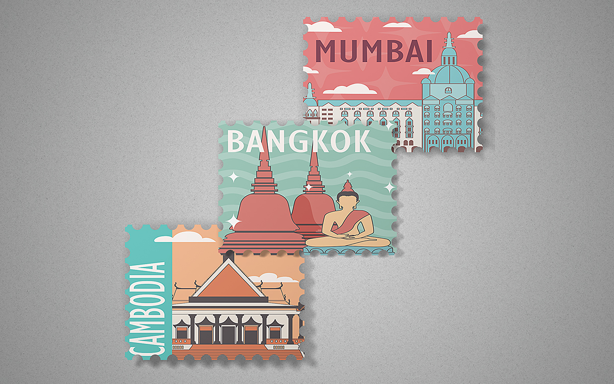 精致的邮票样机mockup10组插图1