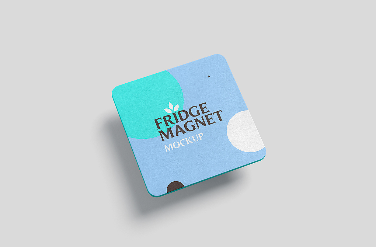 方形磁吸冰箱贴样机mockup4组插图1
