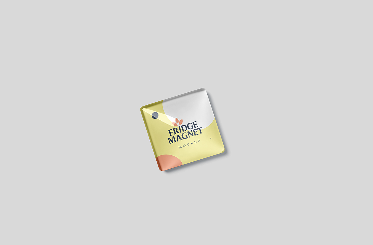 方形磁吸冰箱贴样机mockup4组插图1
