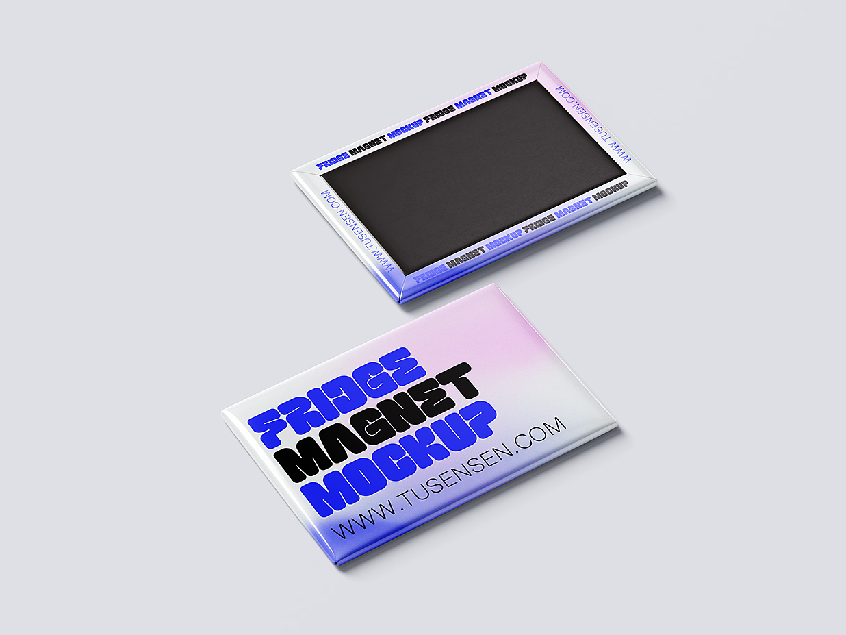 矩形磁吸冰箱贴样机mockup6组插图1