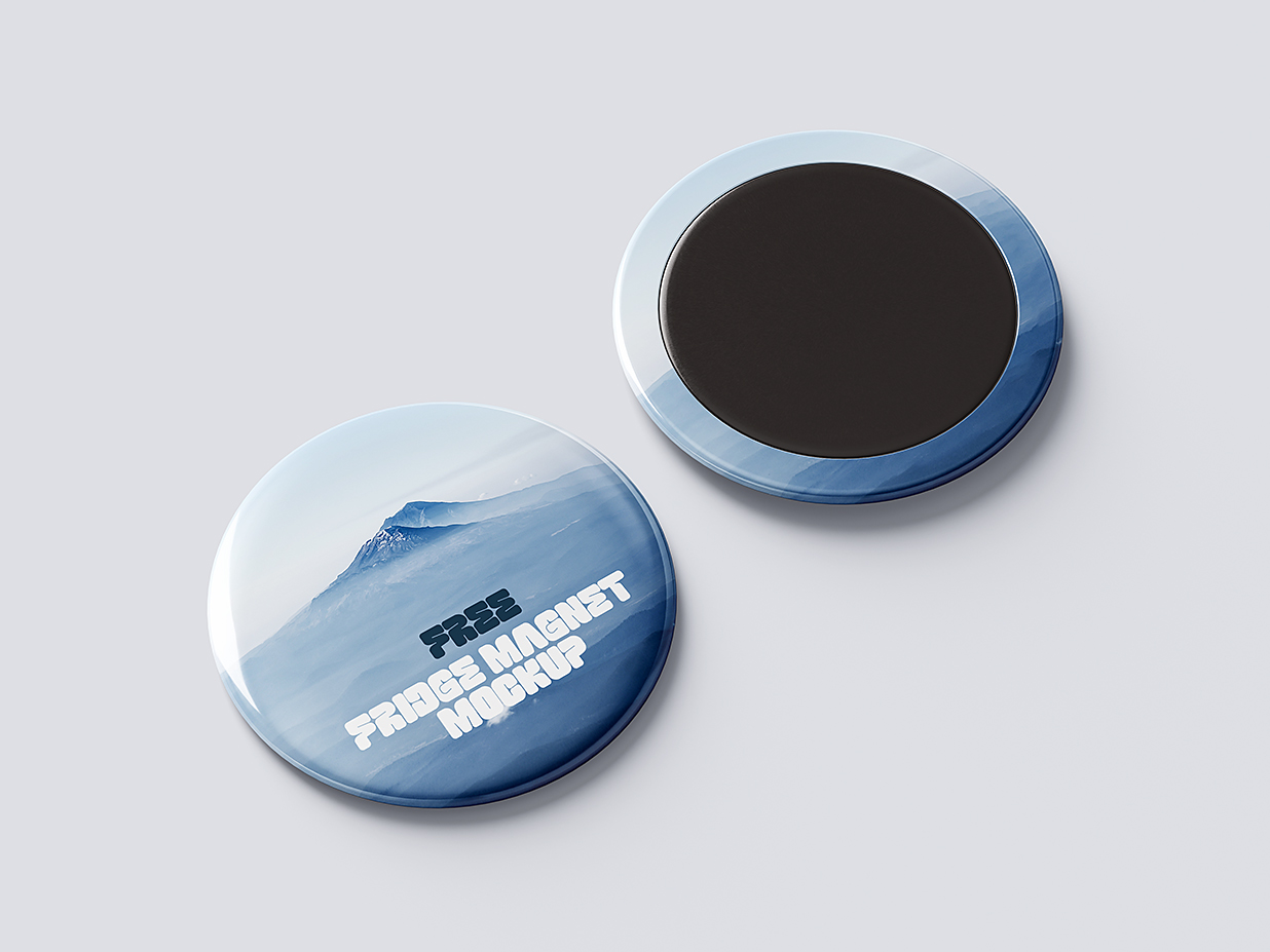 圆形磁吸冰箱贴样机mockup6组插图1