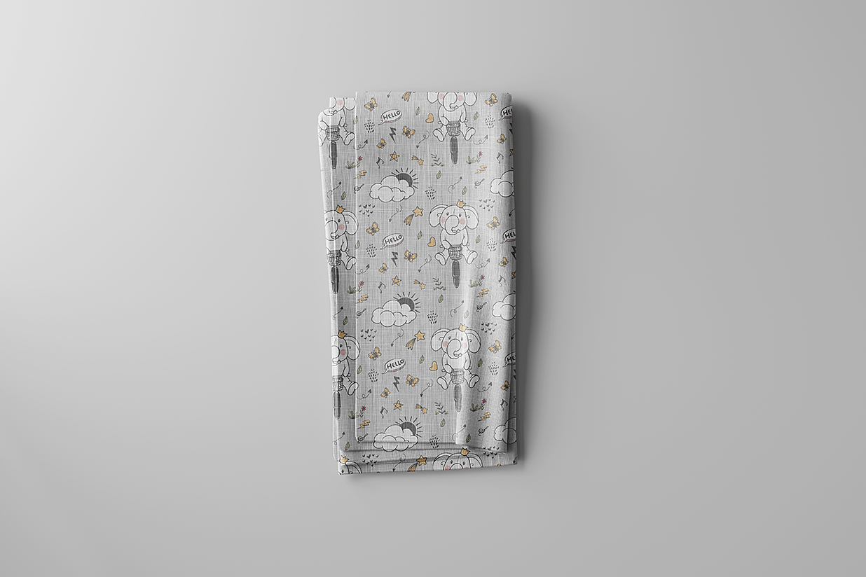 亚麻毯床单布料样机mockup5组插图1