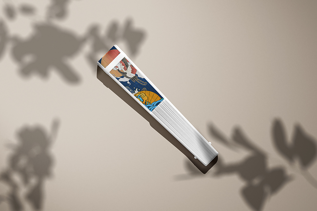 带阴影场景的扇子折扇样机mockup2组插图1