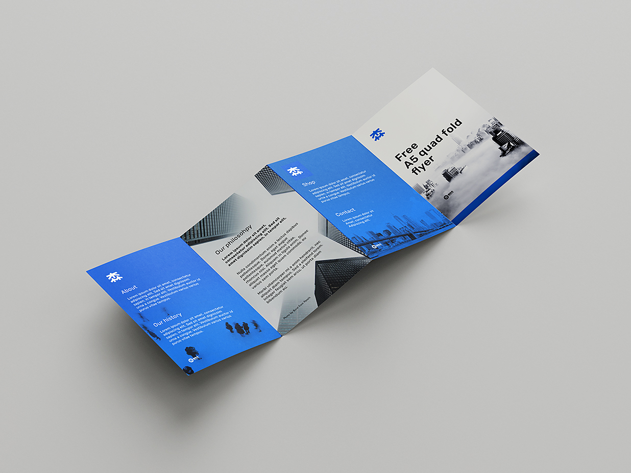 高质感折页四折页样机mockup6组插图1