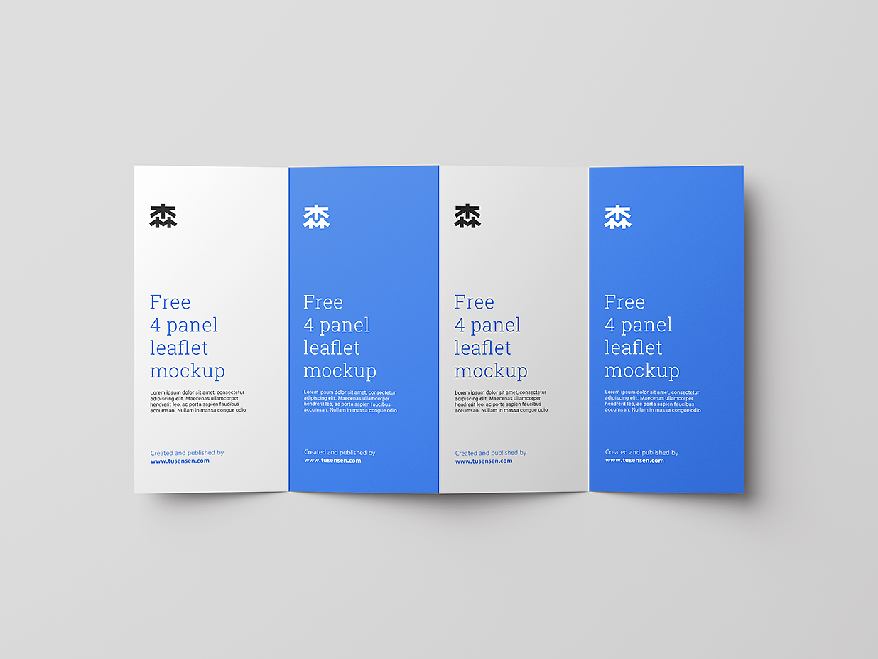 竖版折页四折页样机mockup4组插图1