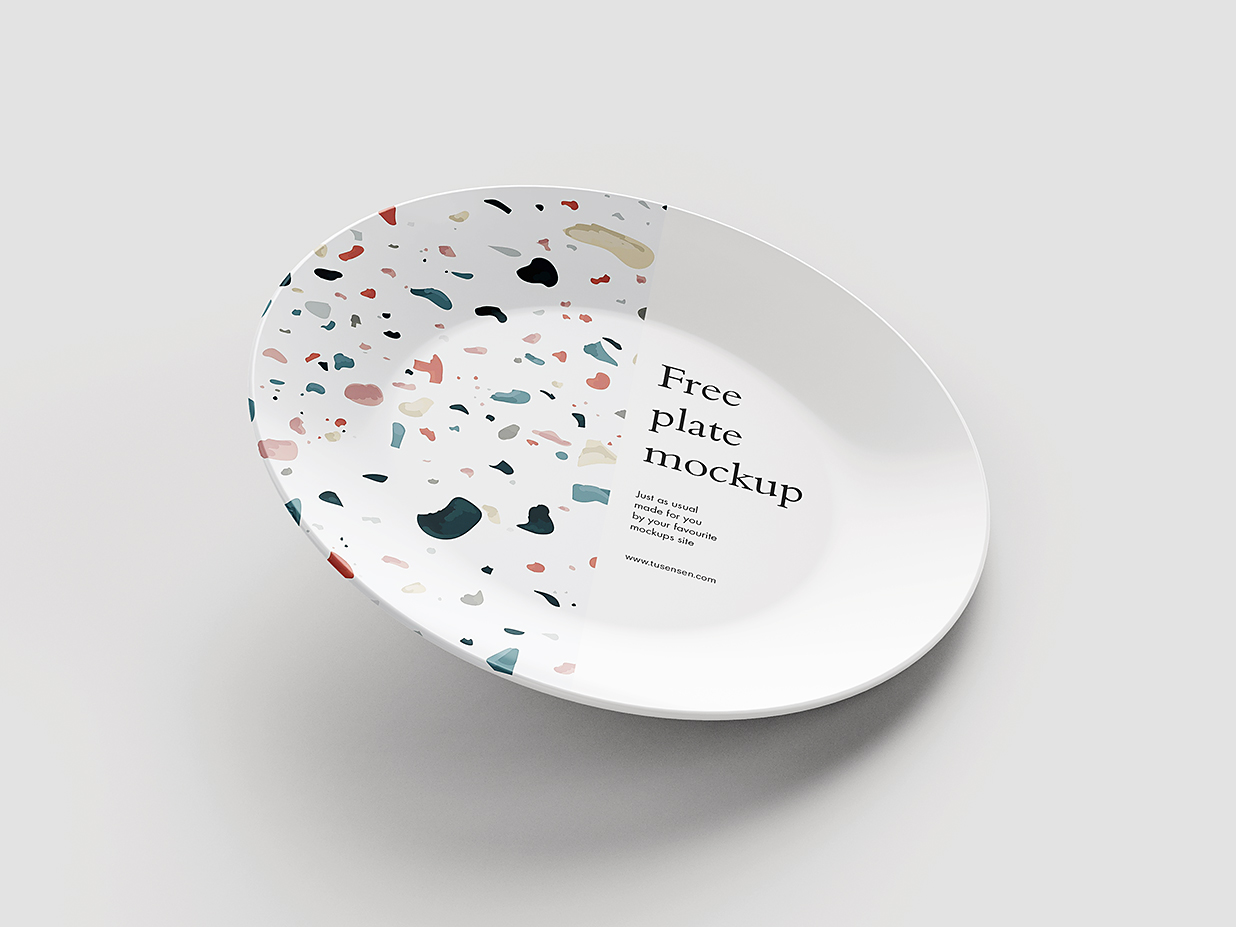 高质感盘子餐盘样机mockup4组插图1