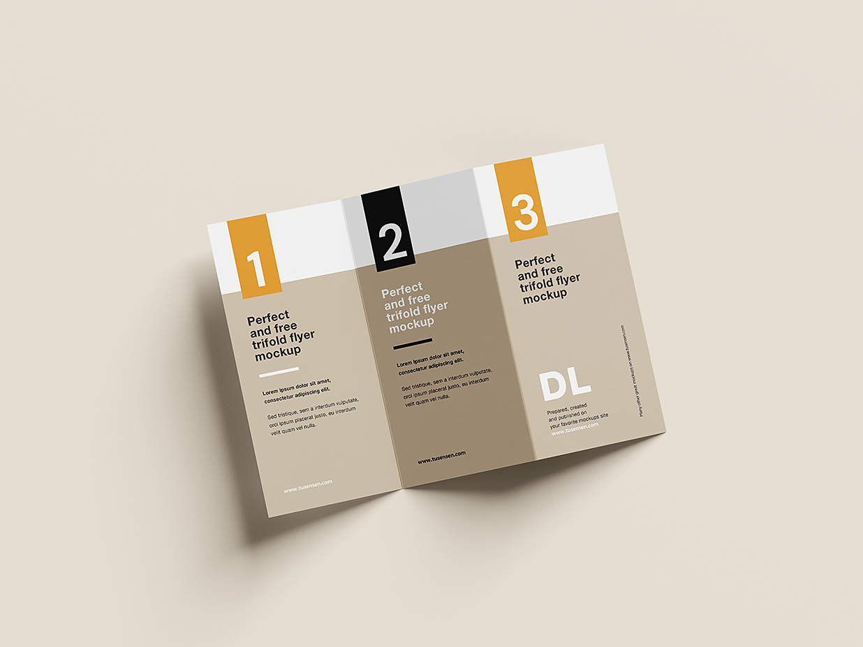 优雅的折页三折页样机mockup7组插图1