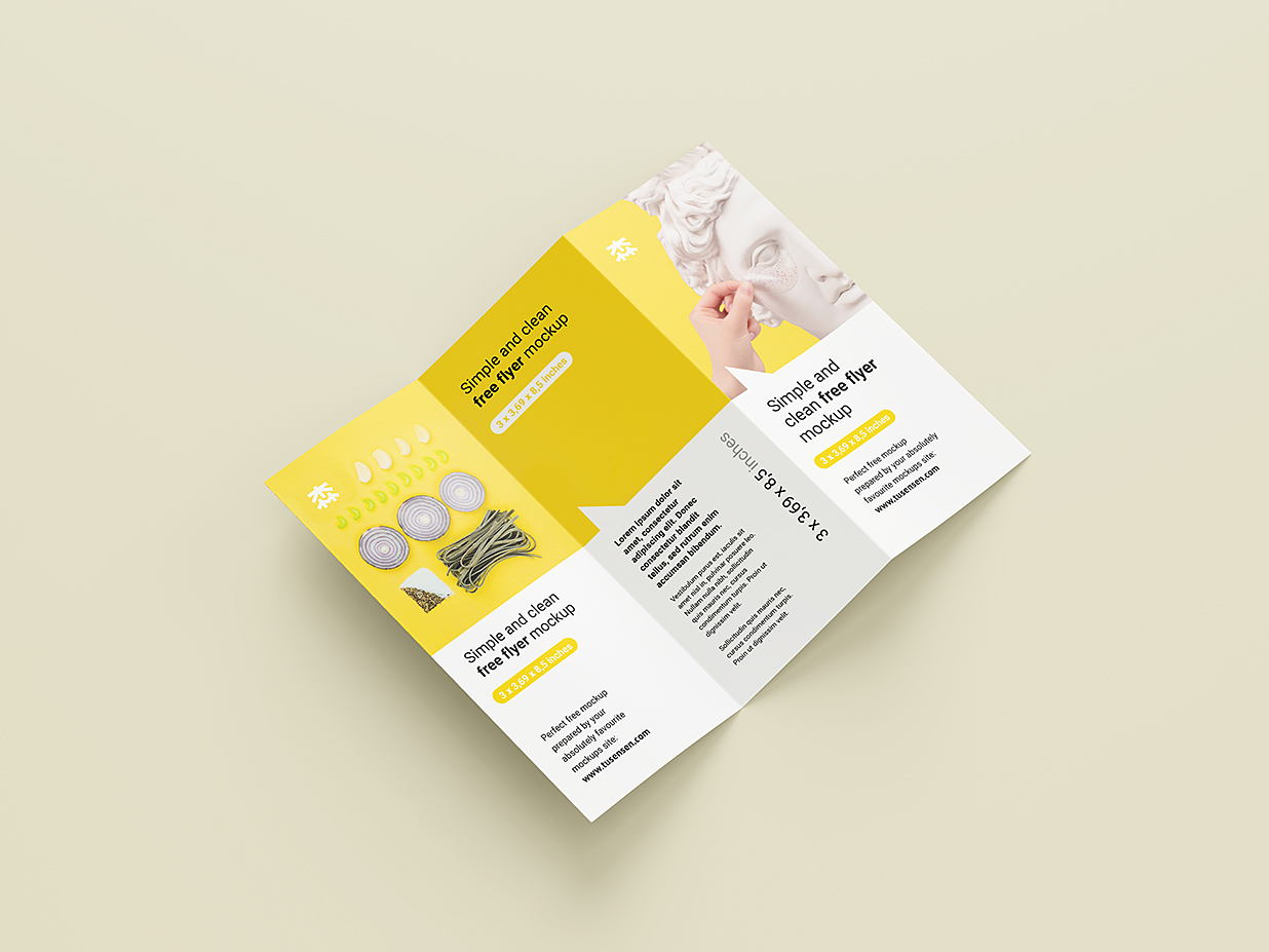 竖版折页三折页样机mockup5组插图1