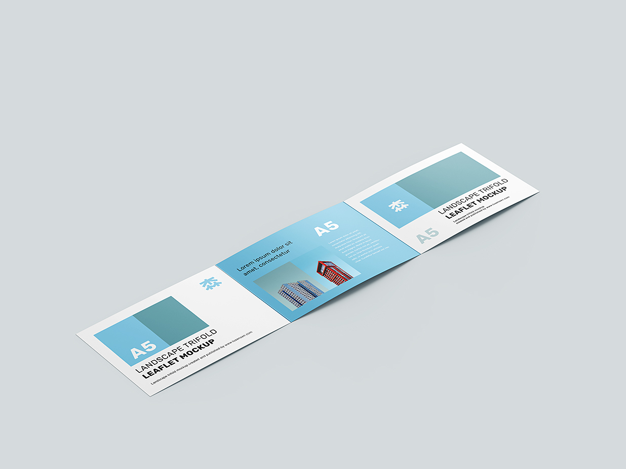 折页三折页样机mockup5组插图1