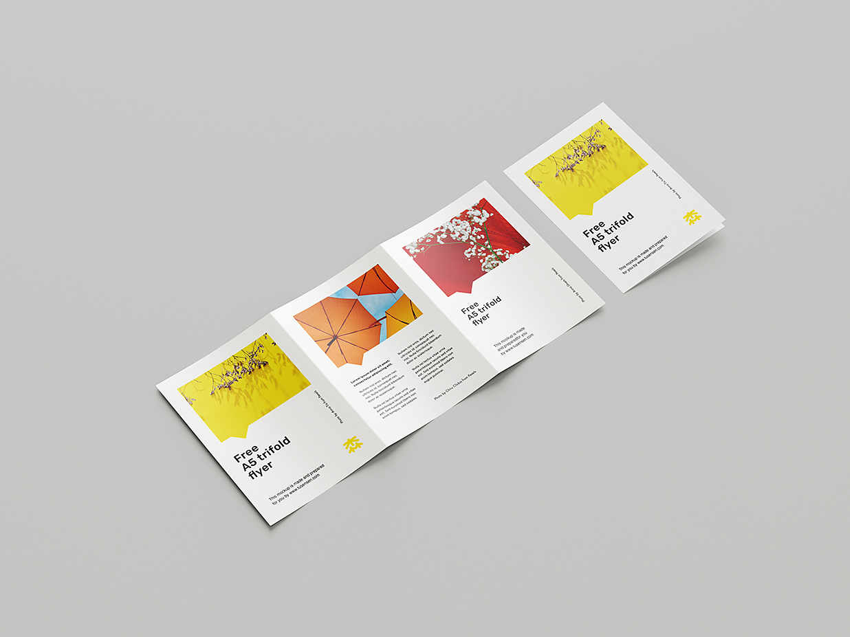 精致的折页三折页样机mockup7组插图1