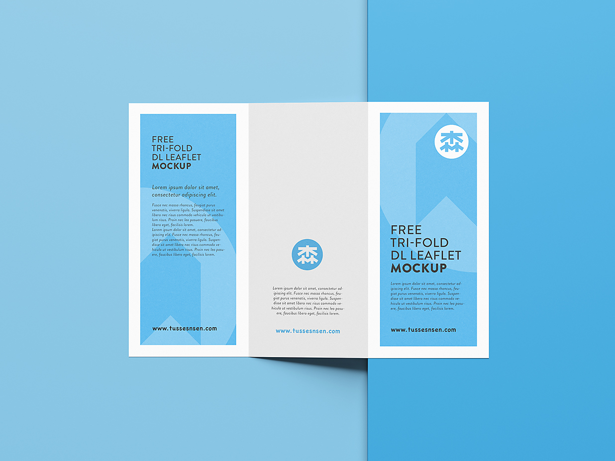 放在地上的折页三折页样机mockup4组插图1