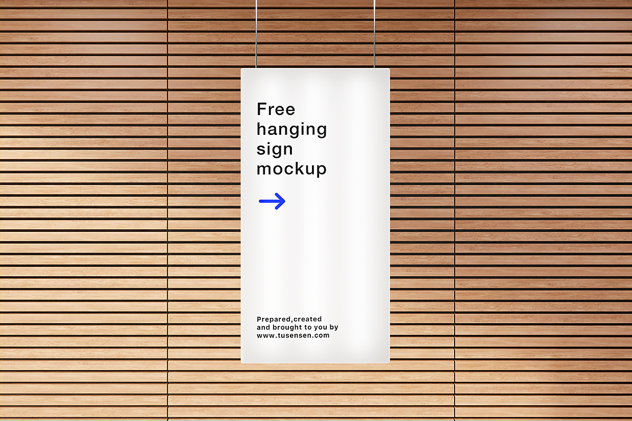 悬挂式矩形导视牌指示牌样机mockup3组插图1