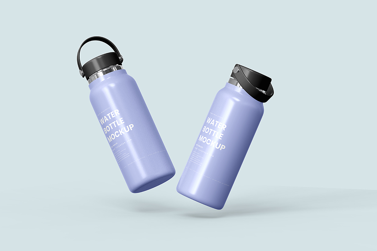 铝制运动水瓶保温杯水杯样机mockup5组插图2