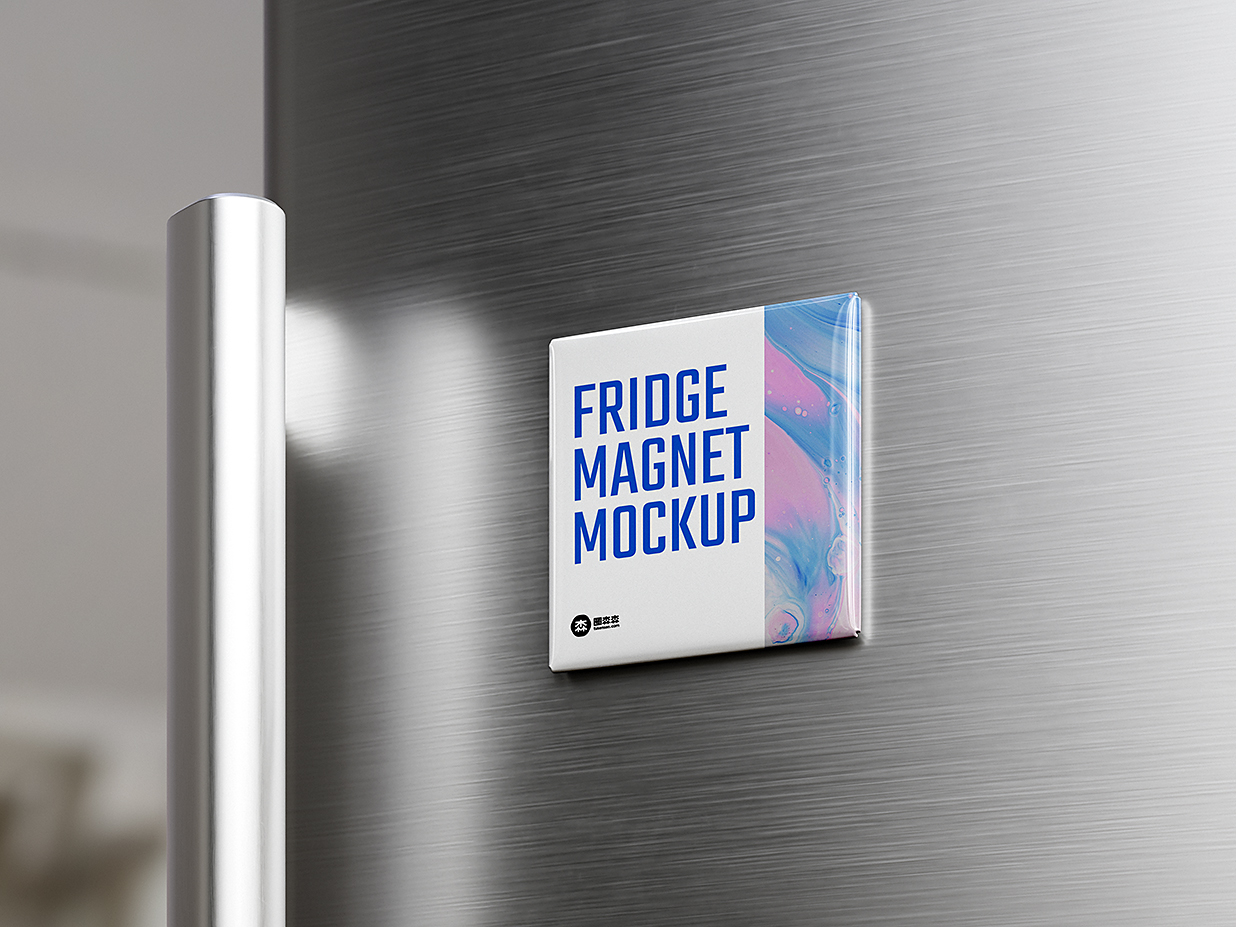方形磁吸冰箱贴样机mockup3组插图2