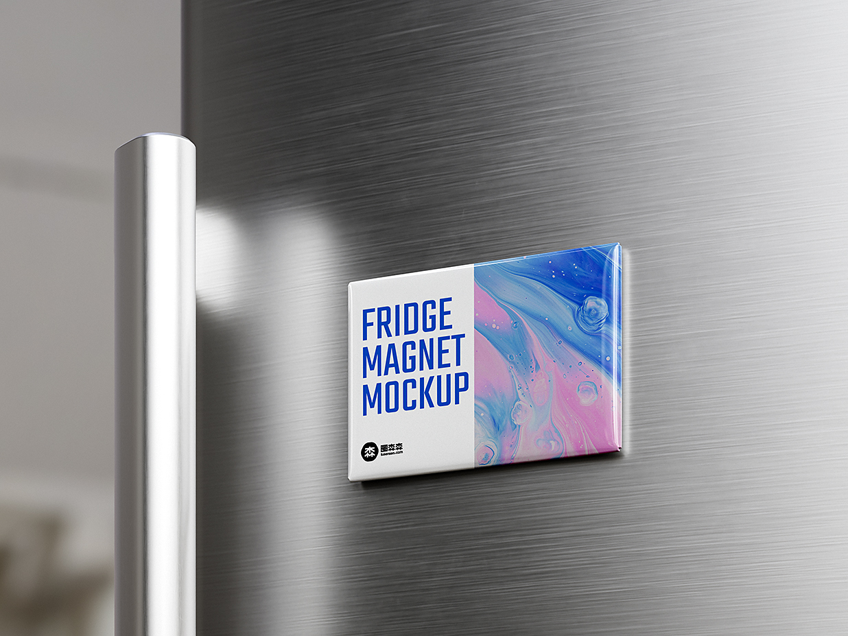 矩形磁吸冰箱贴样机mockup3组插图2