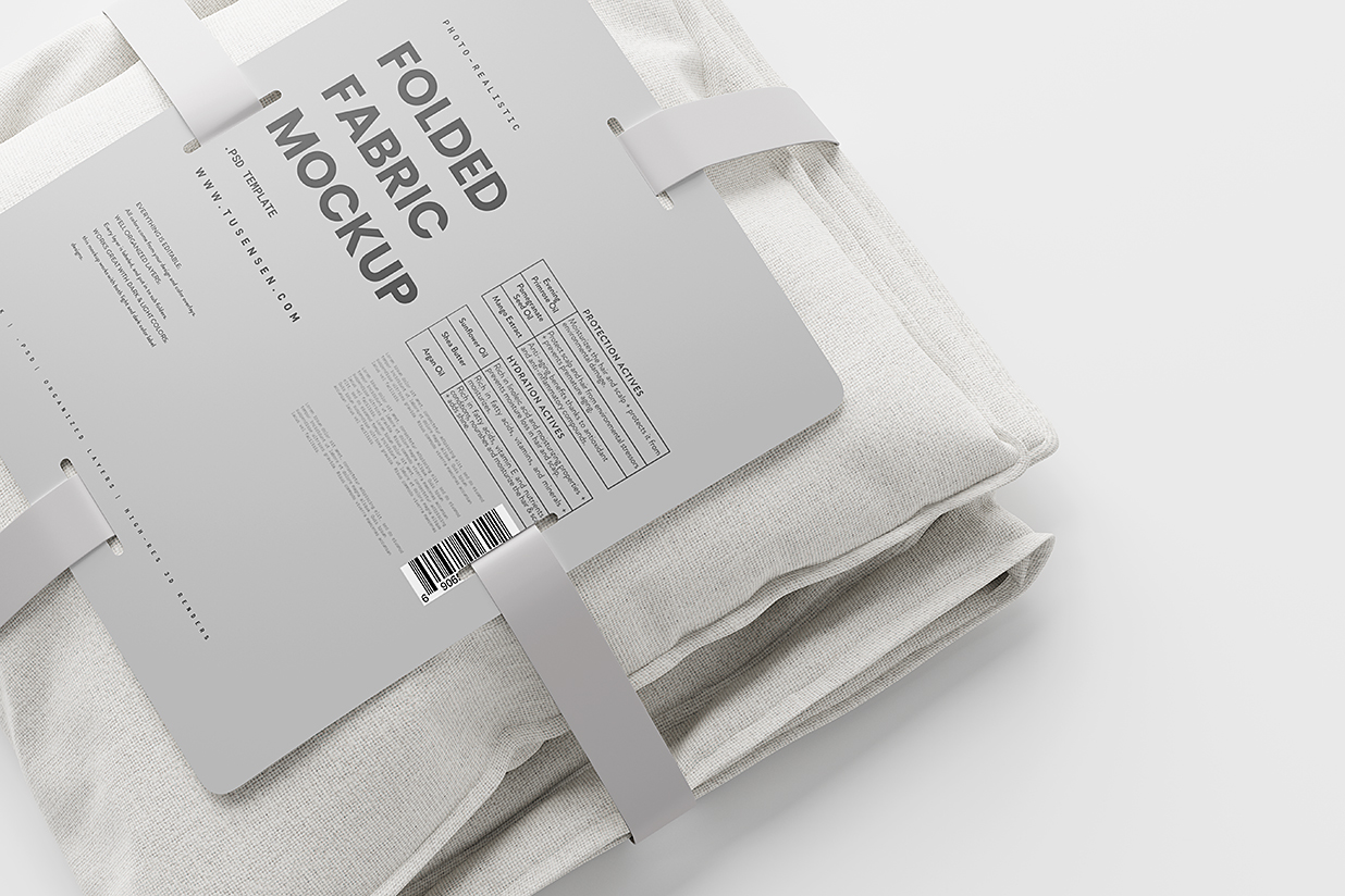 折叠布床单毛毯样机mockup5组插图2