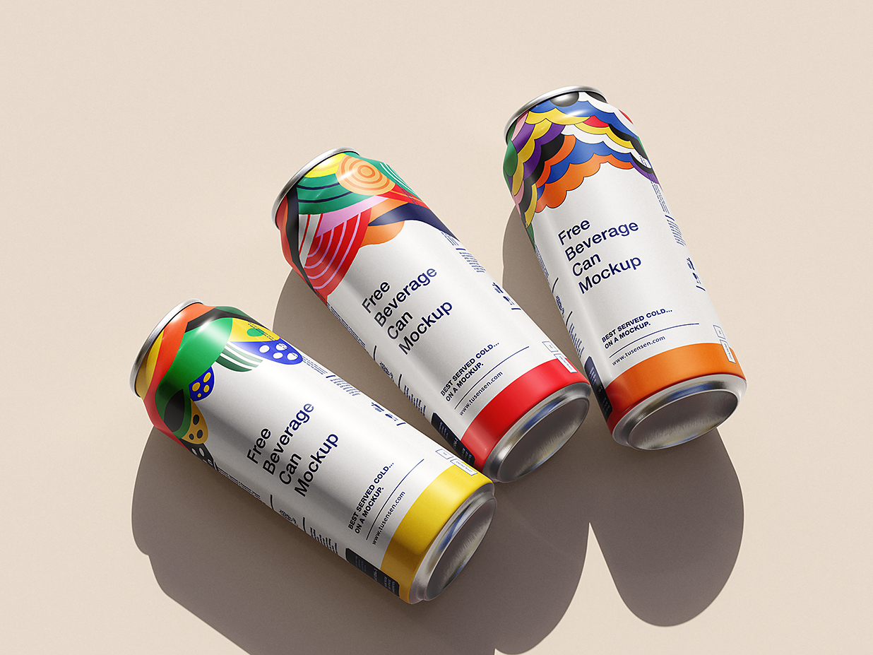 易拉罐饮料罐啤酒罐苏打水罐包装样机mockup3组插图2