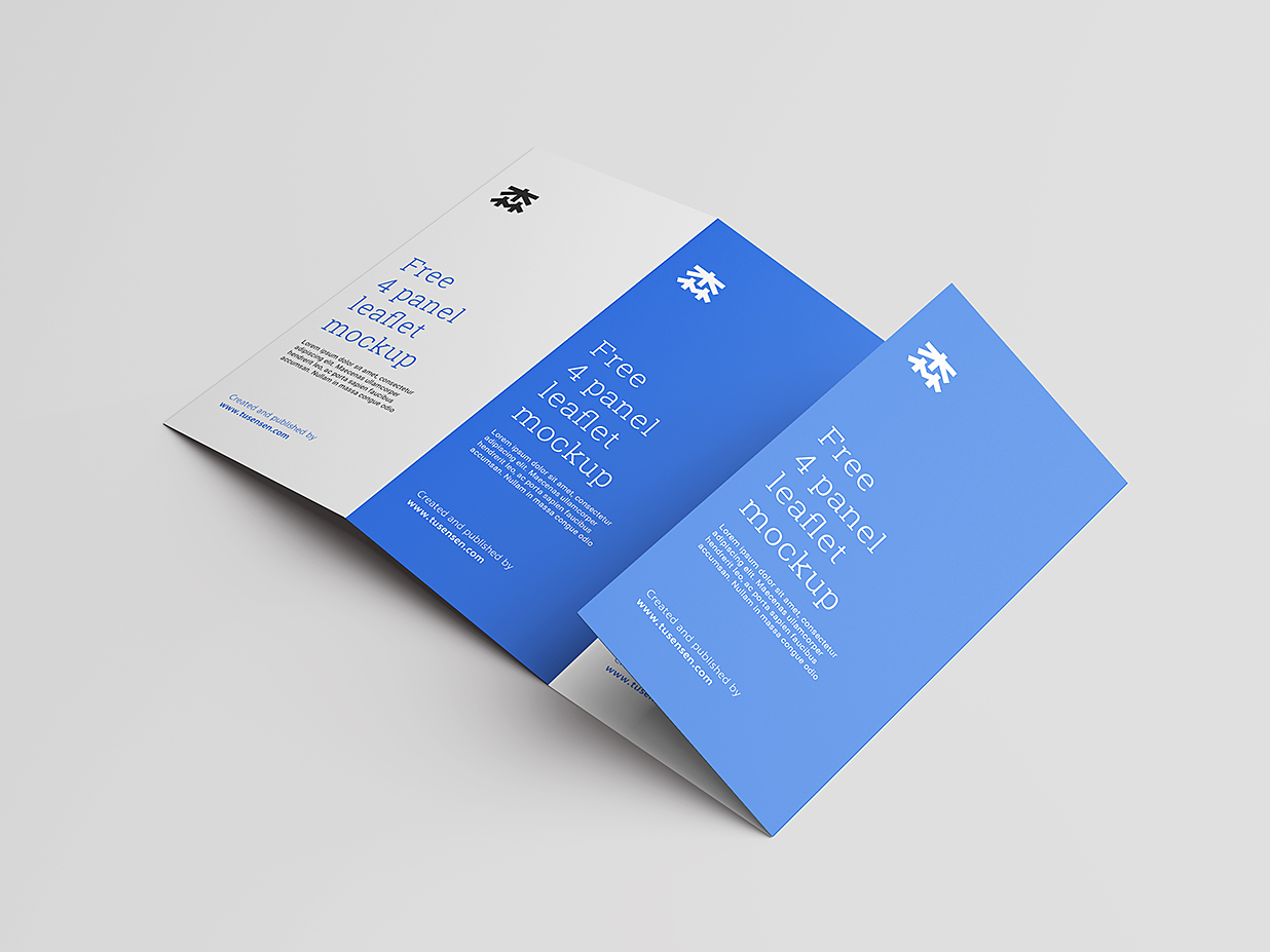 竖版折页四折页样机mockup4组插图2