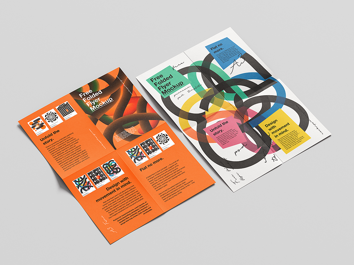 地图折叠折页样机mockup5组插图2