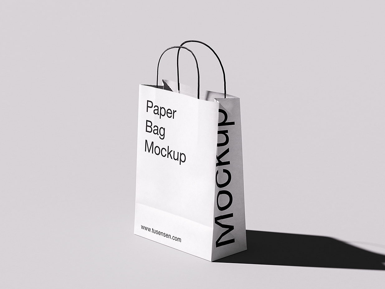 高质感纸袋手提袋购物袋样机mockup5组插图2