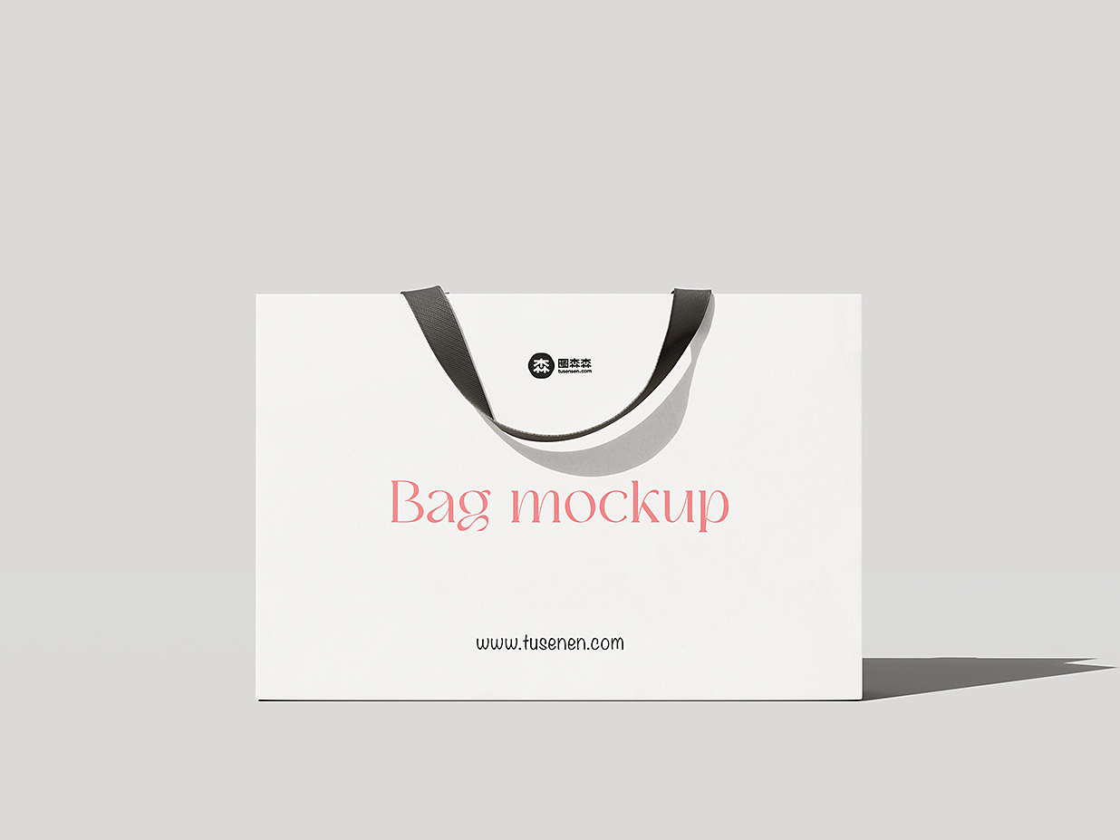 优雅的礼品袋纸袋手提袋购物袋样机mockup4组插图2