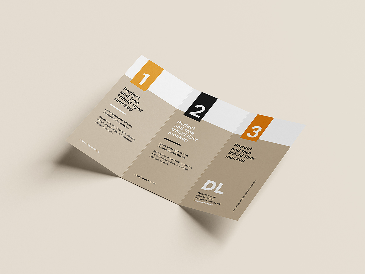 优雅的折页三折页样机mockup7组插图2