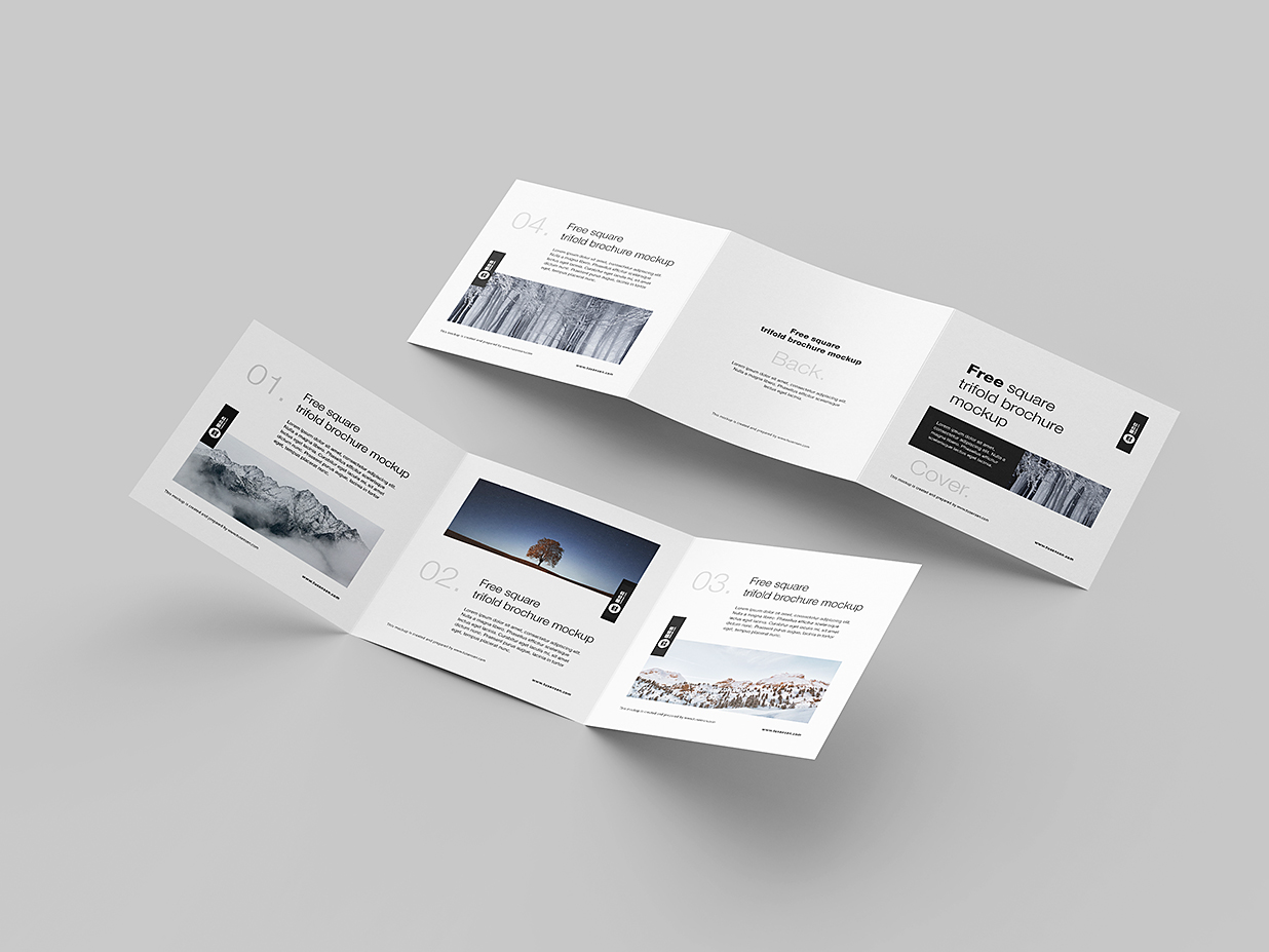 方形折页三折页样机mockup8组插图2
