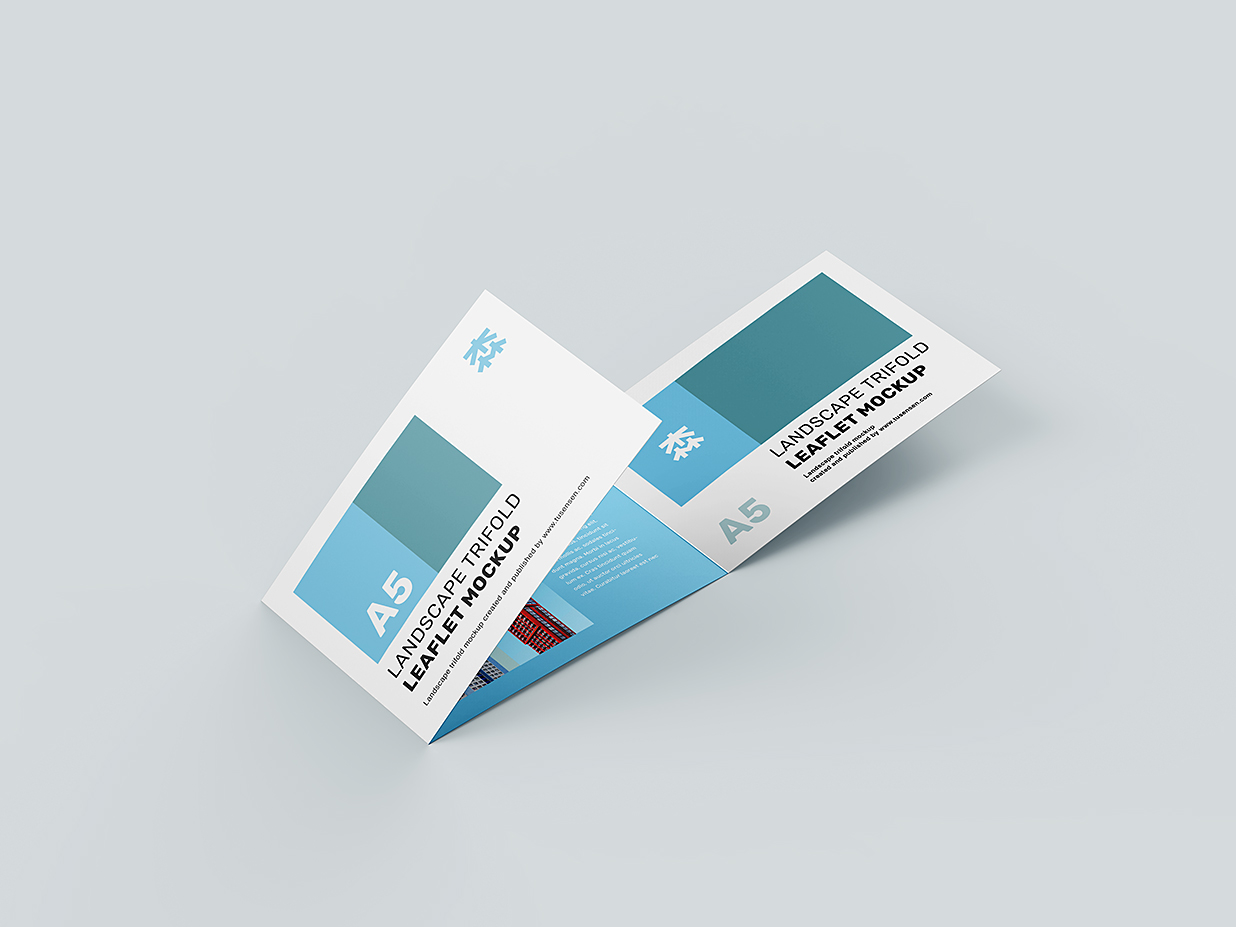 折页三折页样机mockup5组插图2