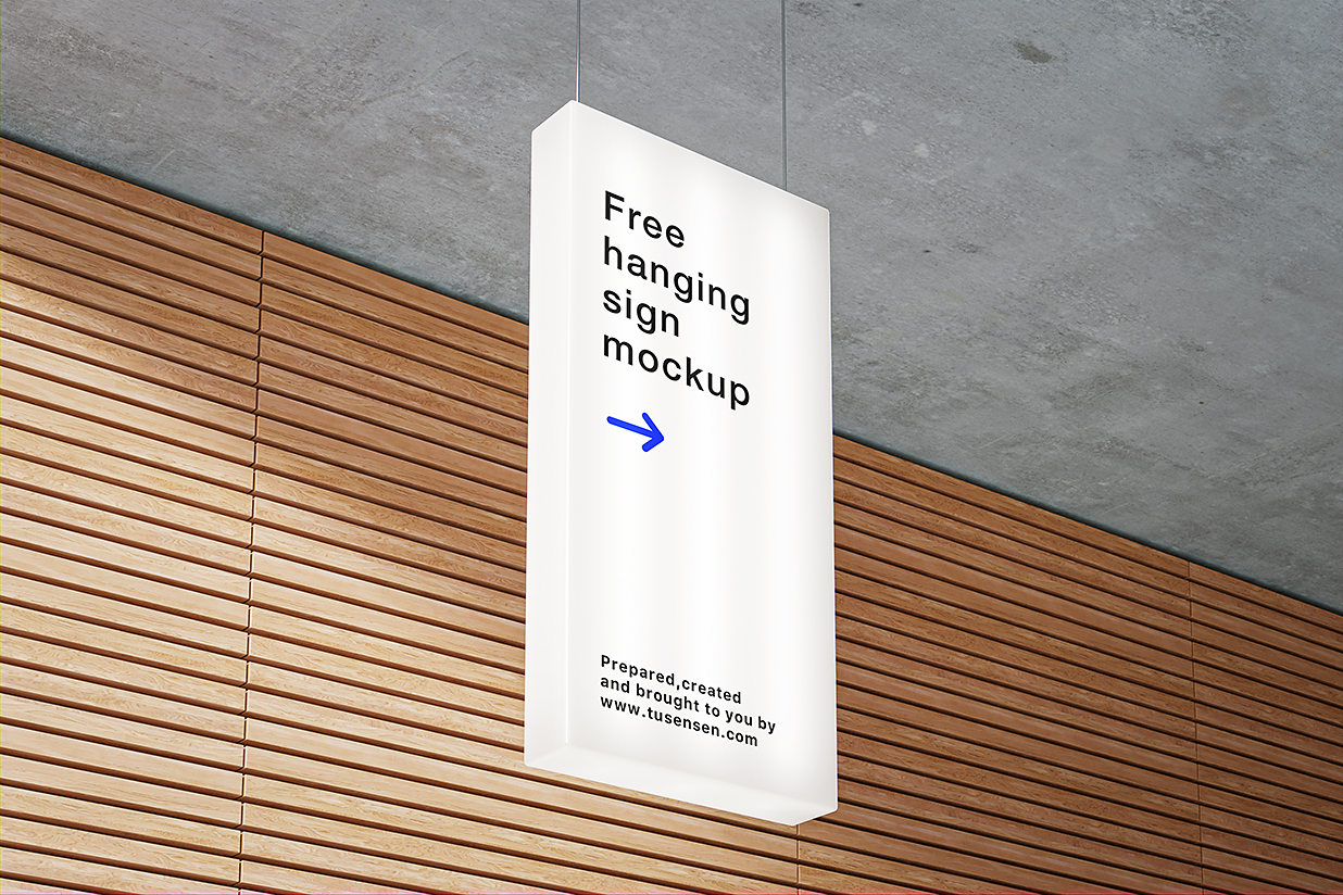 悬挂式矩形导视牌指示牌样机mockup3组插图2