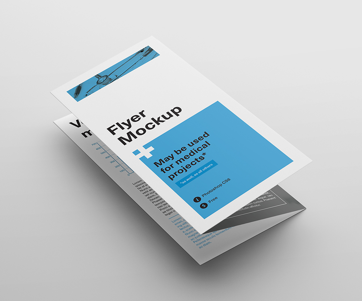 竖版折页三折页样机mockup3组插图2