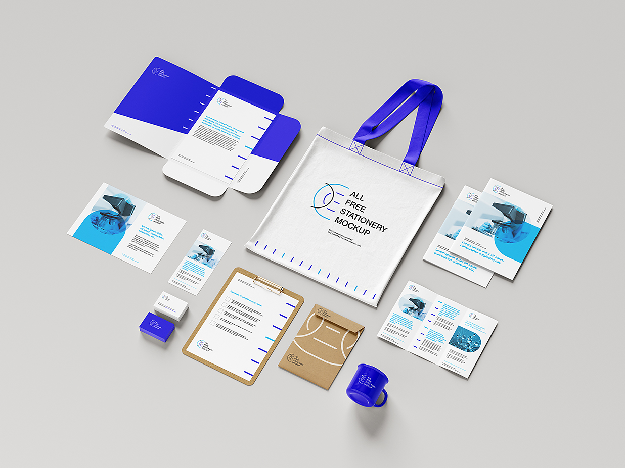 办公文具毕业设计企业品牌文创VI样机mockup5组插图2