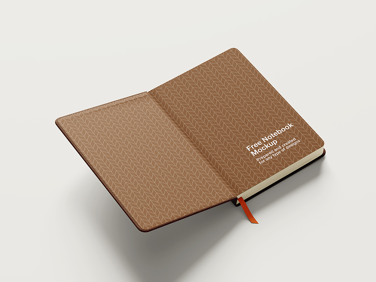 厚皮革笔记本记事本本子样机mockup6组插图2