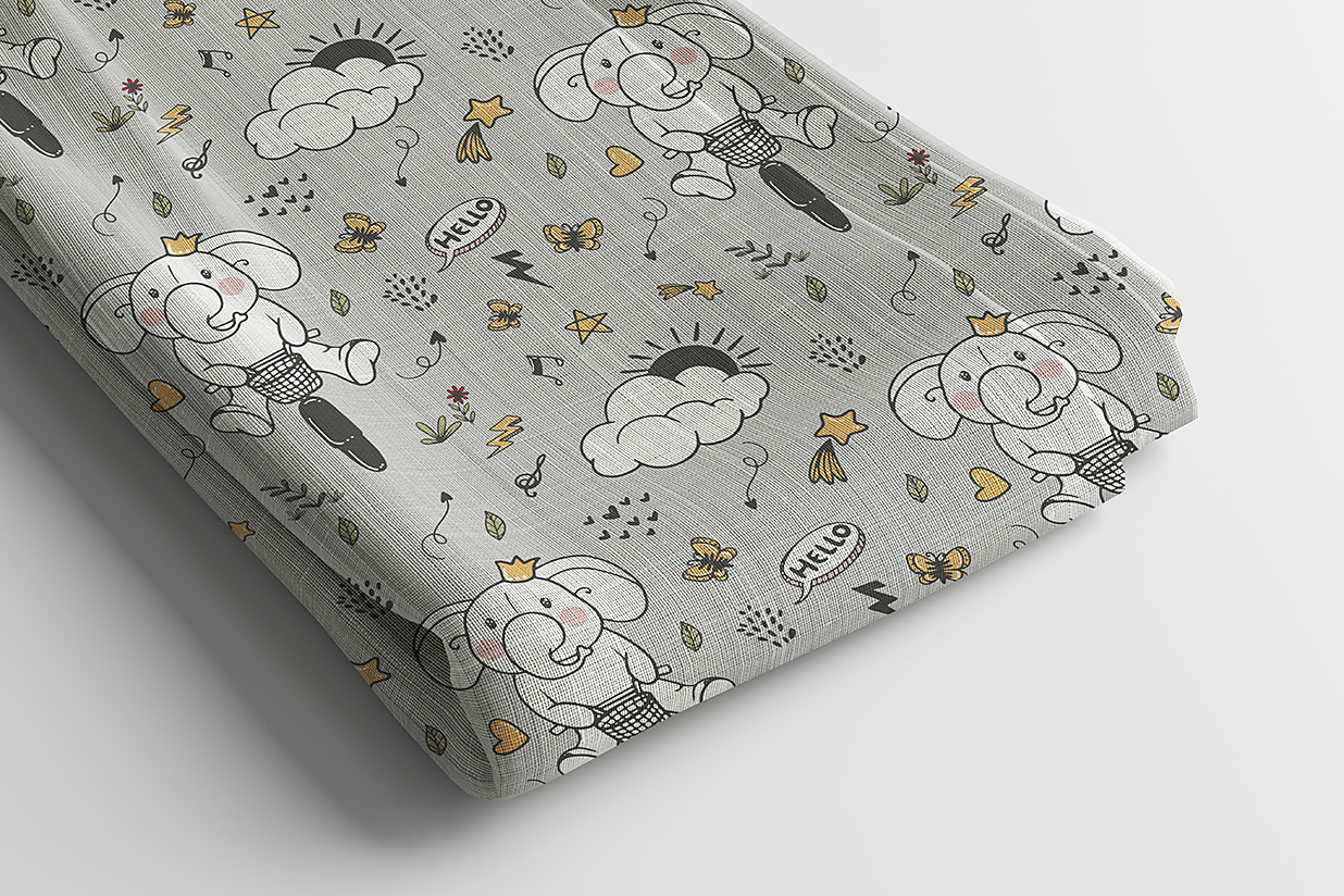 亚麻毯床单布料样机mockup5组插图3