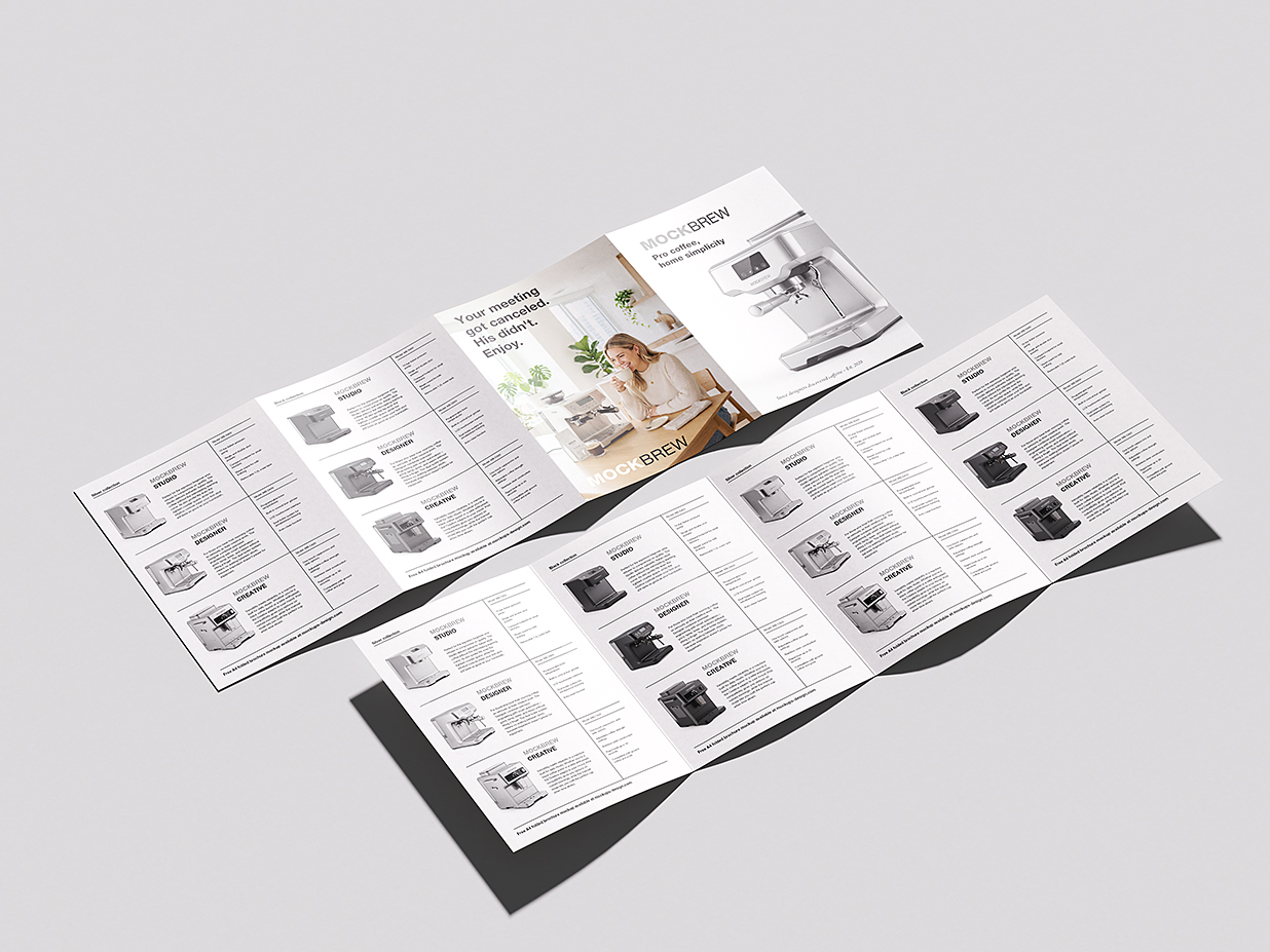展开的折页四折页样机mockup4组插图3