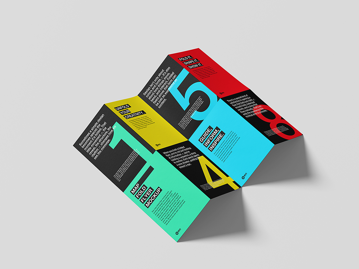 地图折叠折页样机mockup6组插图3