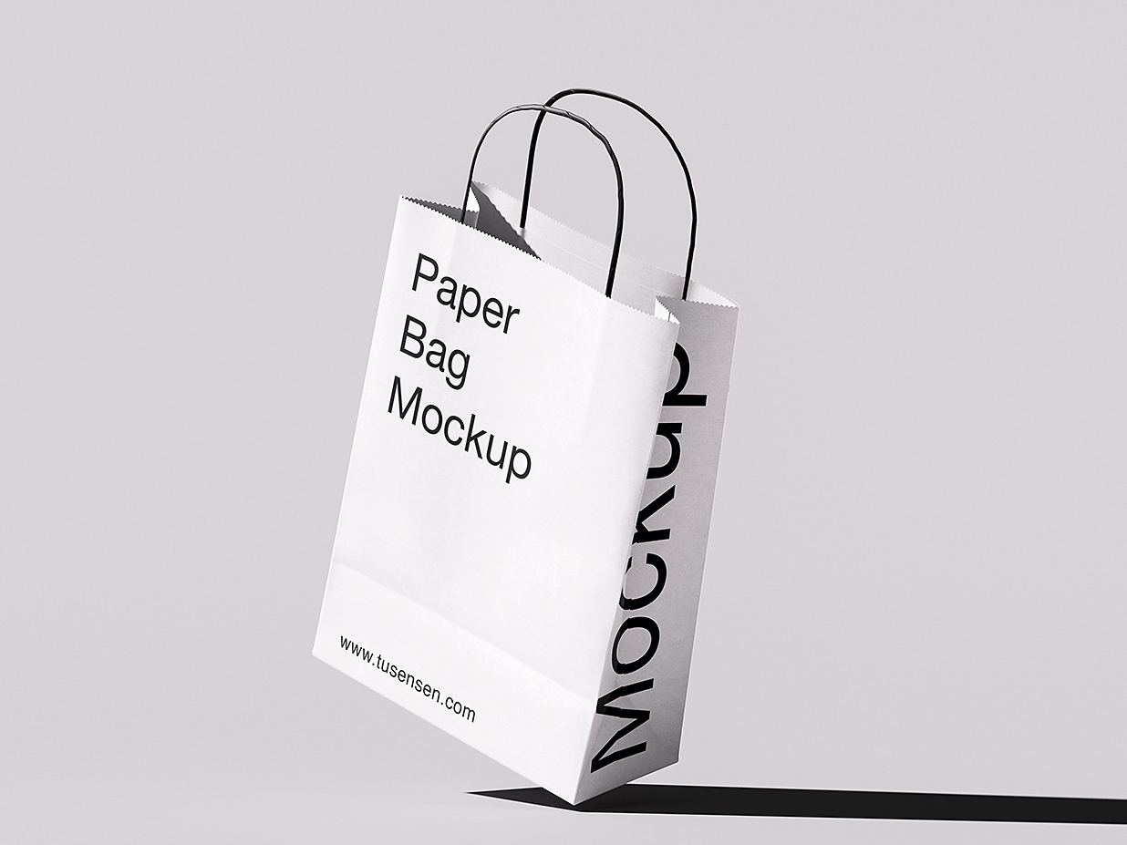 高质感纸袋手提袋购物袋样机mockup5组插图3
