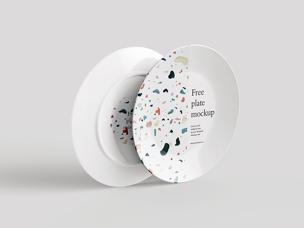 高质感盘子餐盘样机mockup4组插图3