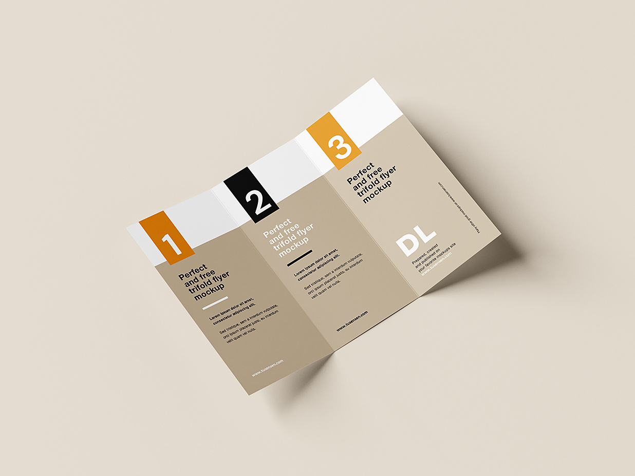 优雅的折页三折页样机mockup7组插图3