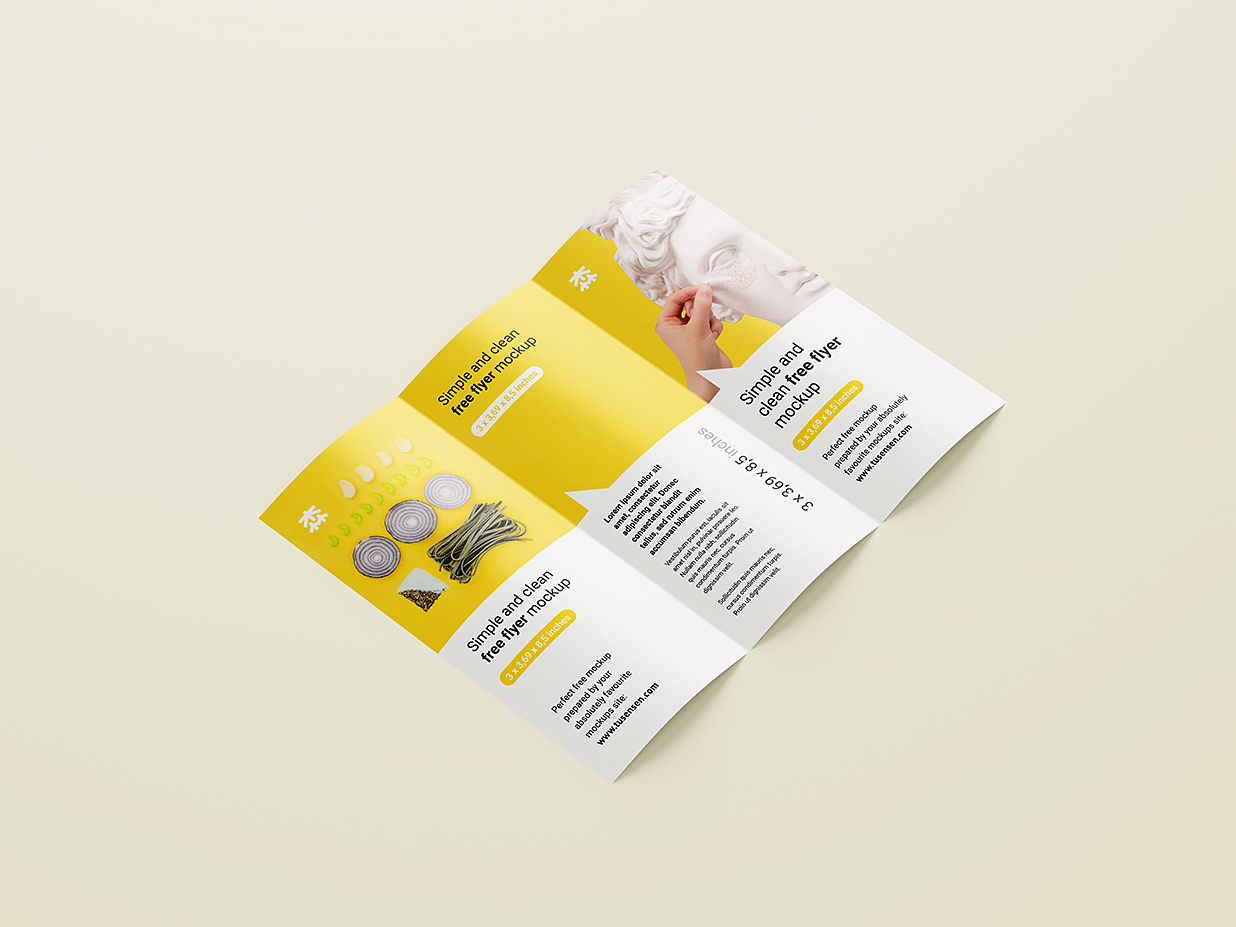 竖版折页三折页样机mockup5组插图3