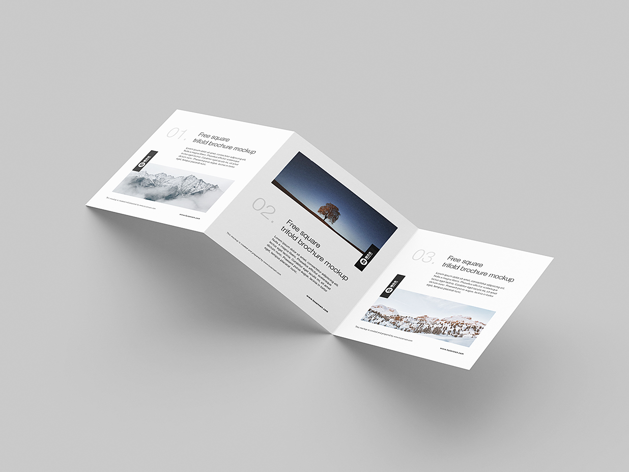 方形折页三折页样机mockup8组插图3