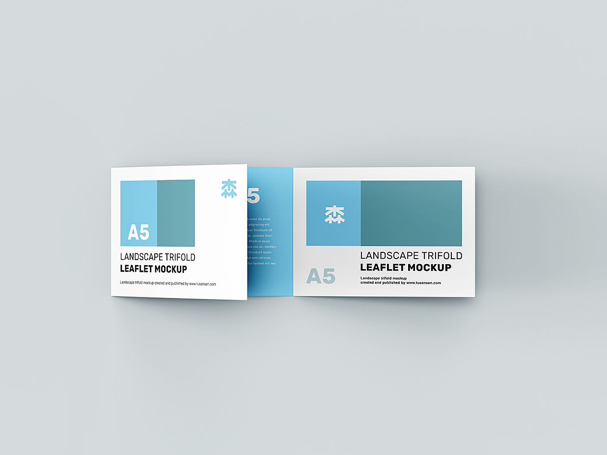 折页三折页样机mockup5组插图3