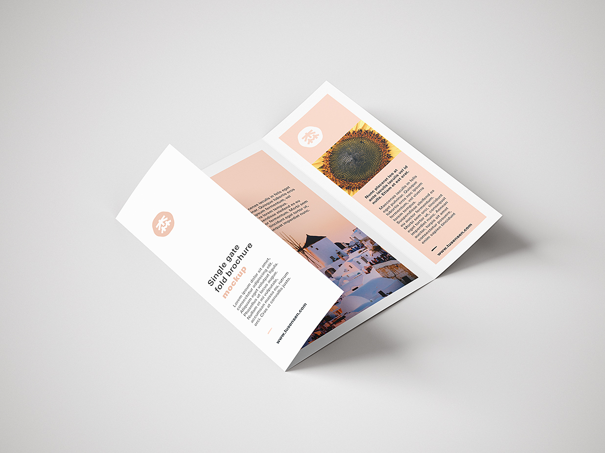 高质感竖版折页三折页样机mockup9组插图3