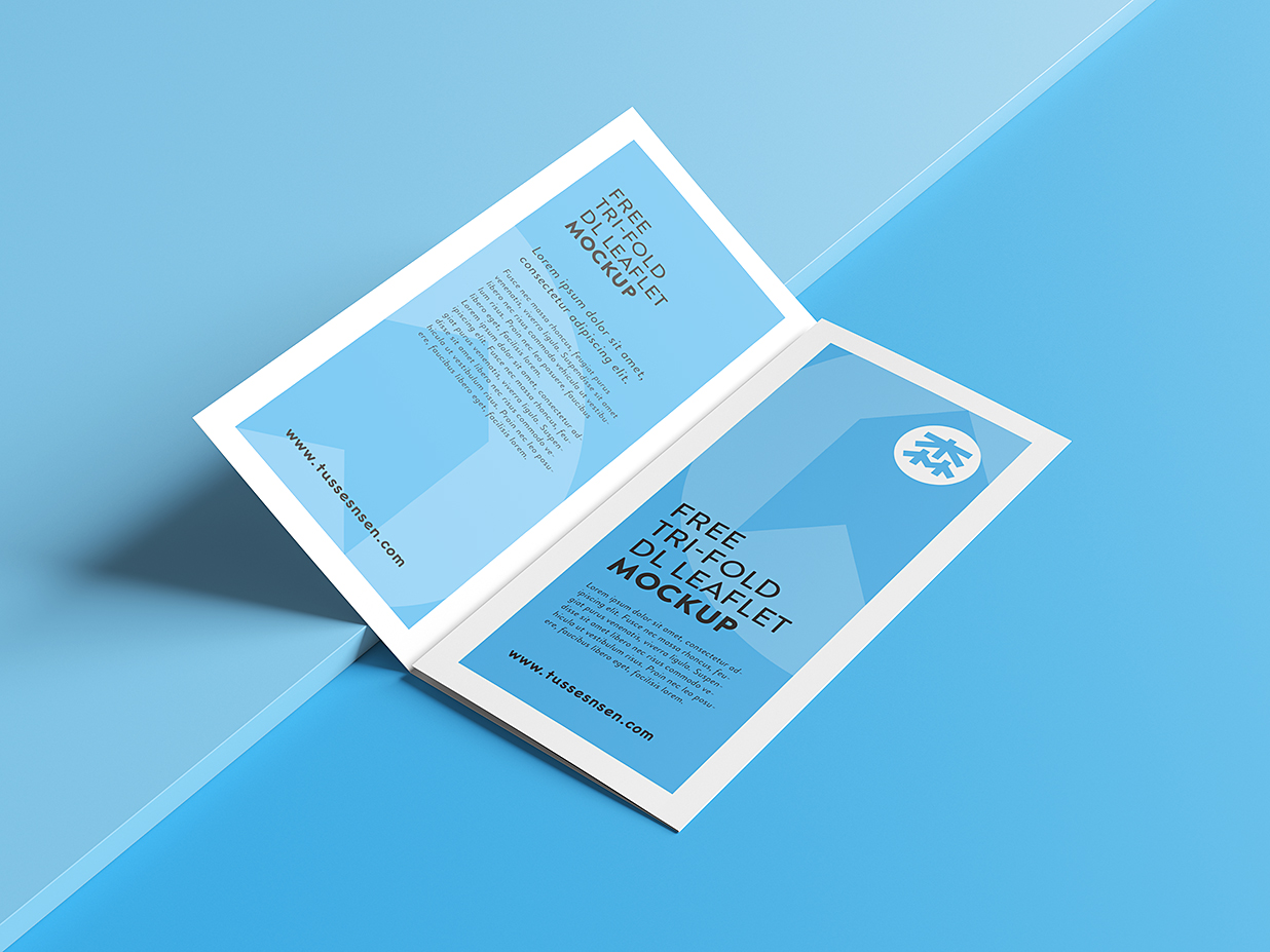 放在地上的折页三折页样机mockup4组插图3