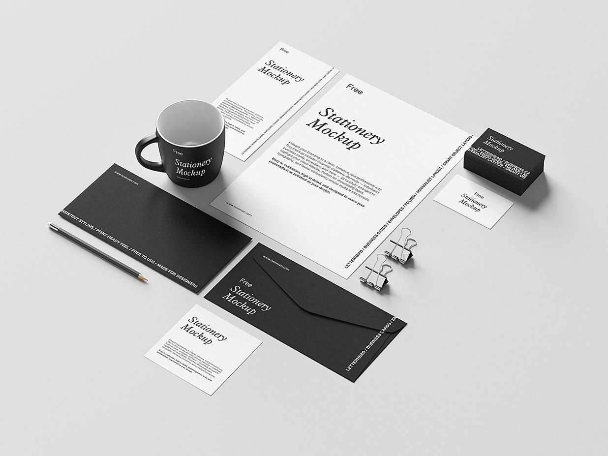 极简办公文具品牌文创VI样机mockup5组插图3