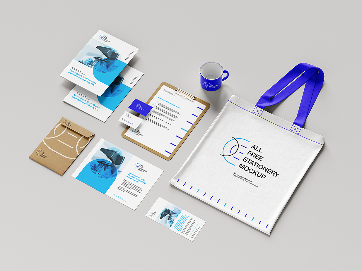 办公文具毕业设计企业品牌文创VI样机mockup5组插图3