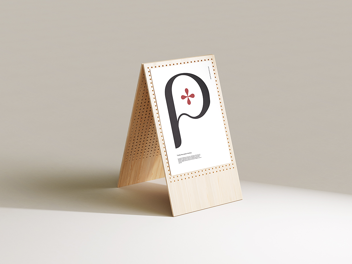 木质桌牌台卡样机mockup5组插图3